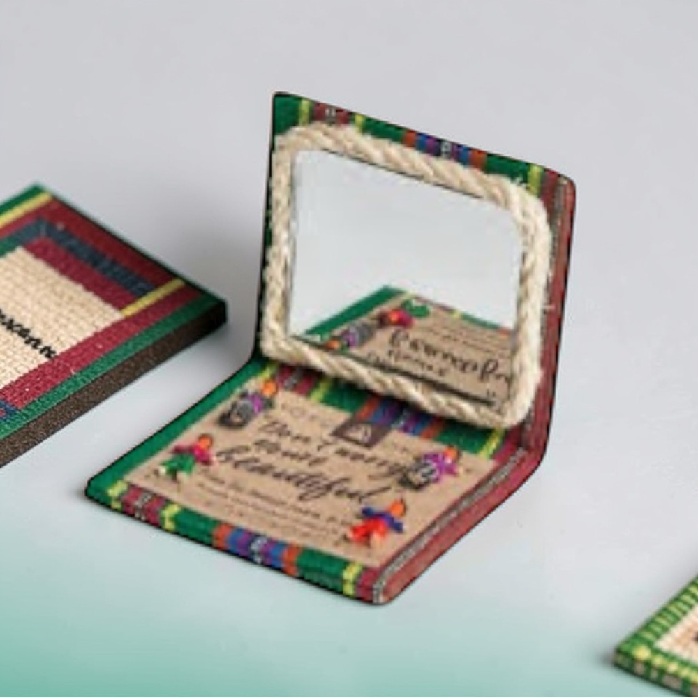One Handmade Mayan “Worry Doll” Rectangle Mirror 2-1/2” x 3” Choose your color
